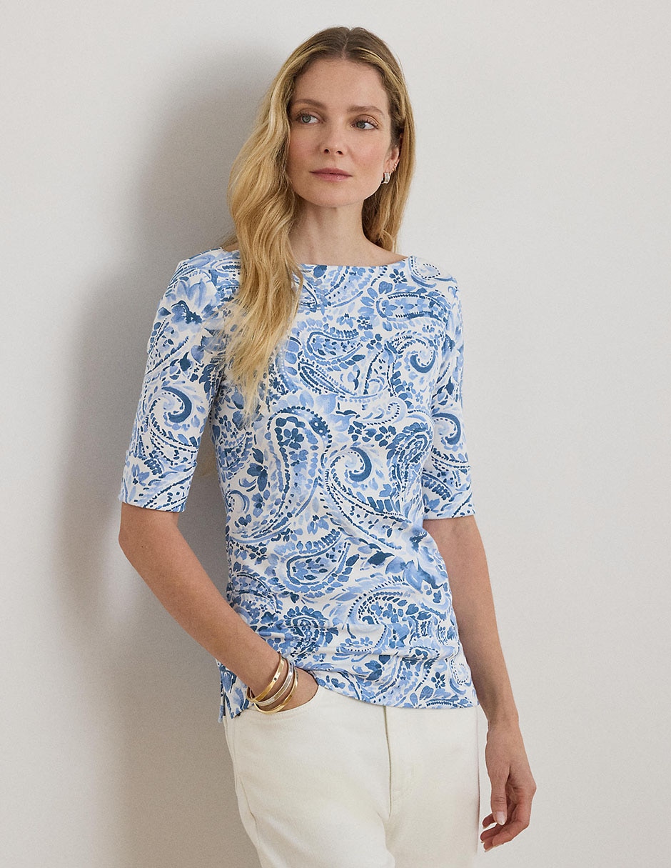 Blusa manga al codo para mujer