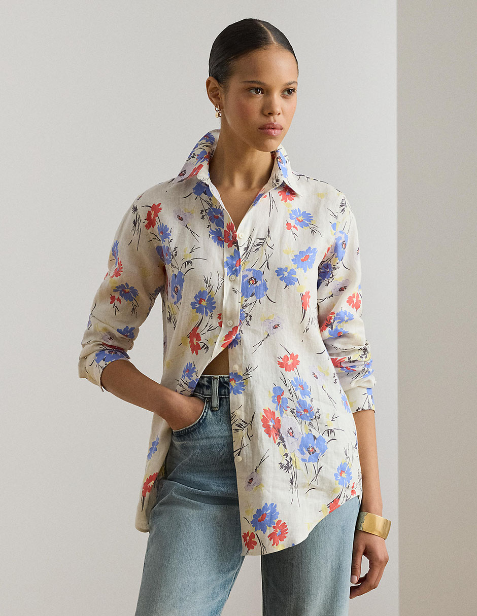 Blusa camisera manga larga para mujer