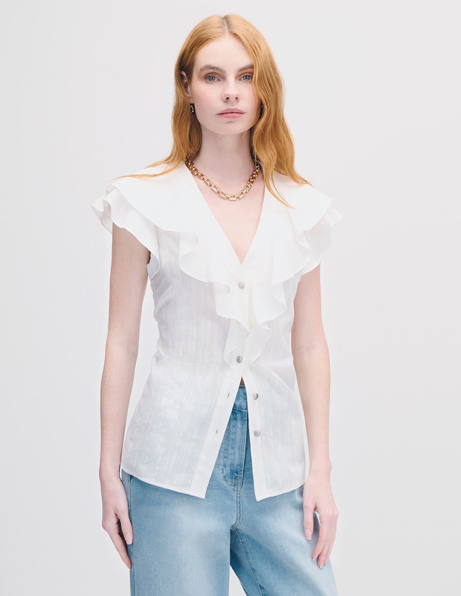 Blusa manga corta para mujer
