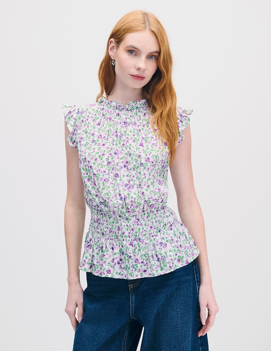 Blusa manga corta para mujer