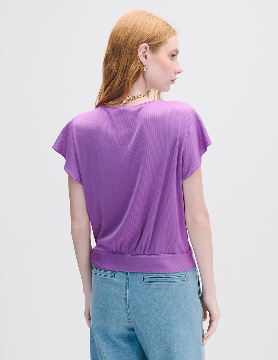 Blusa envolvente manga corta para mujer 3
