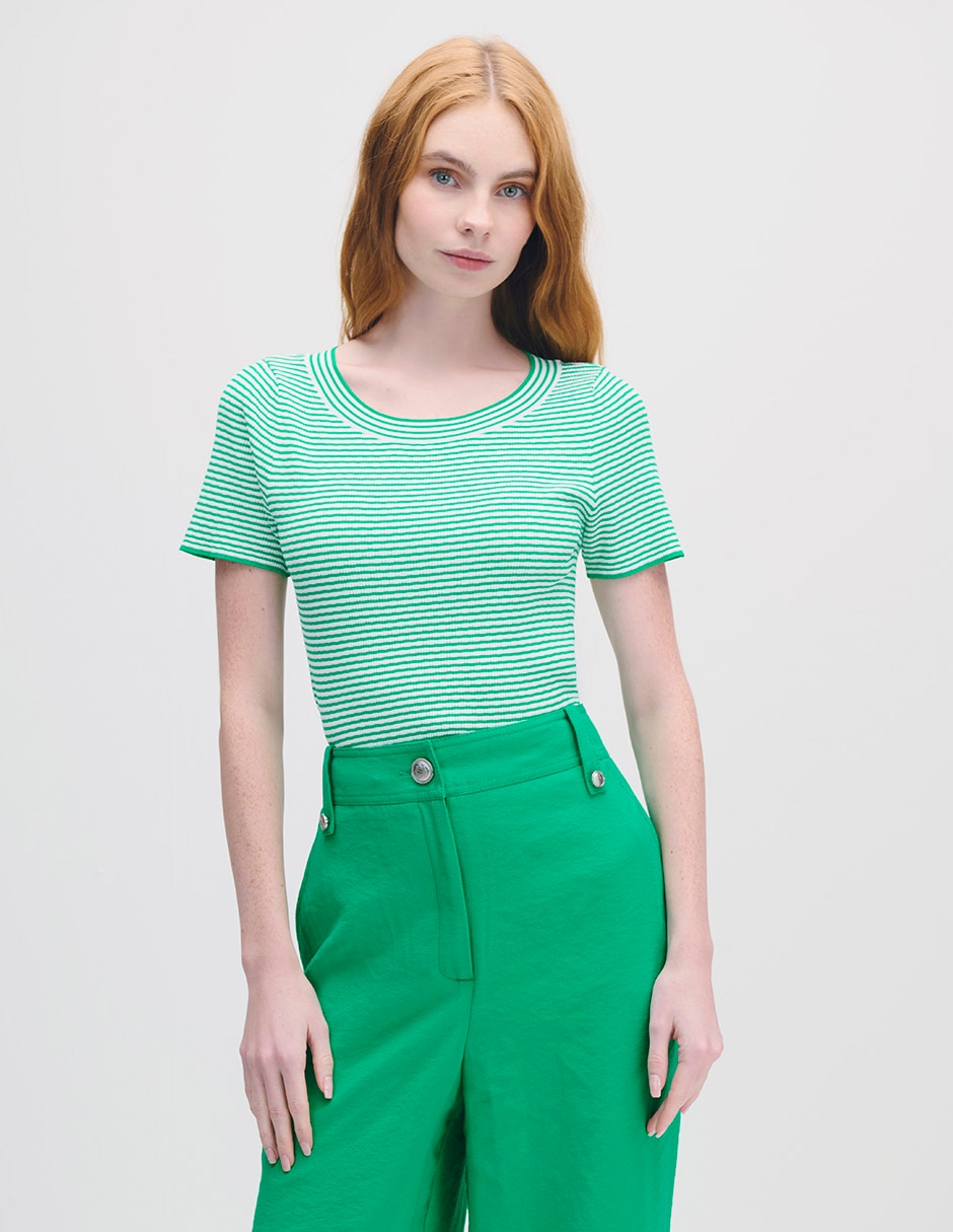 Blusa manga corta para mujer
