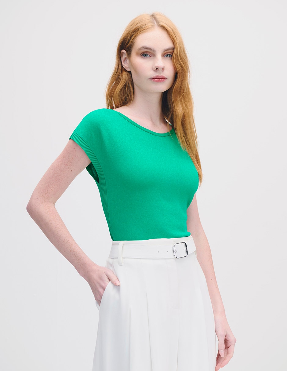 Blusa manga corta para mujer