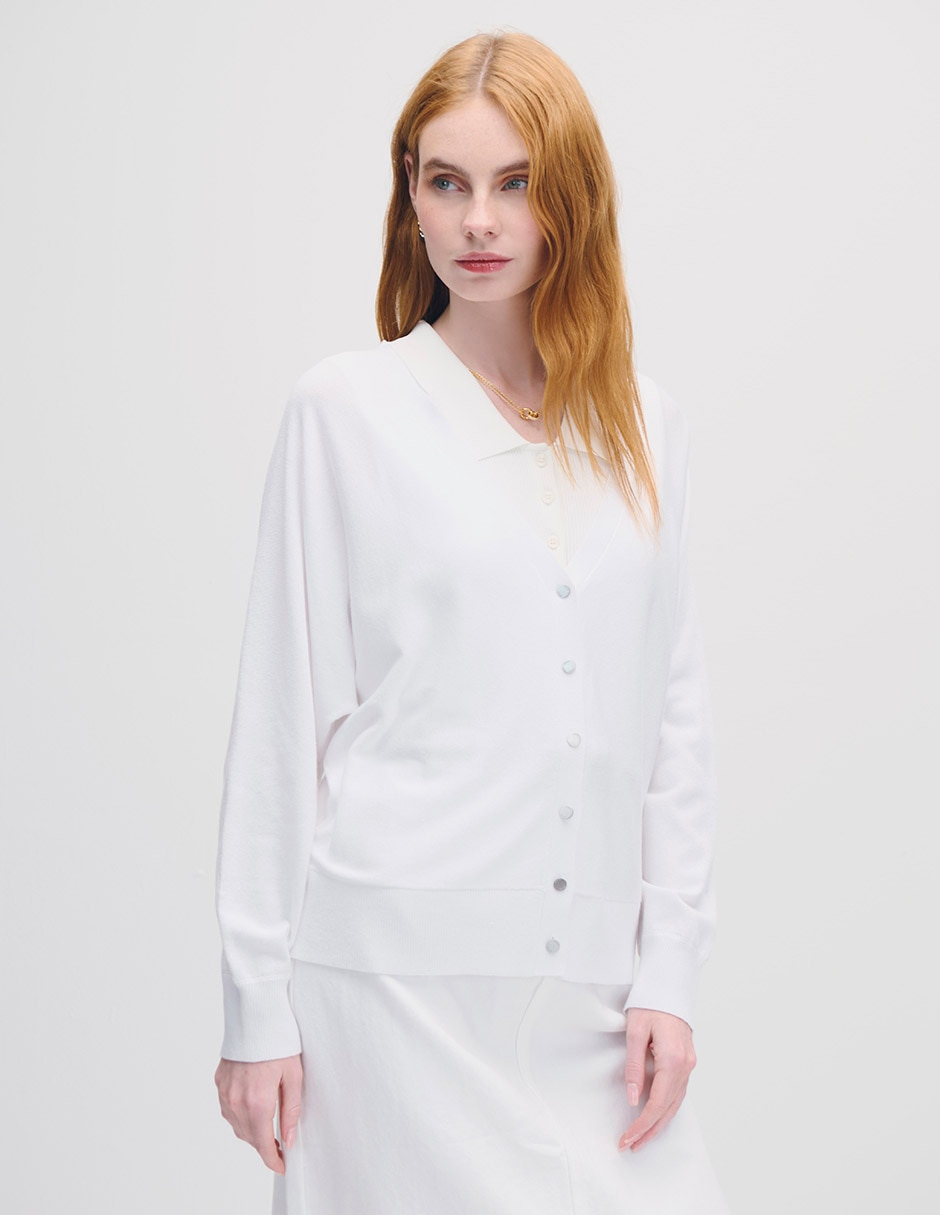 Suéter cuello V para mujer