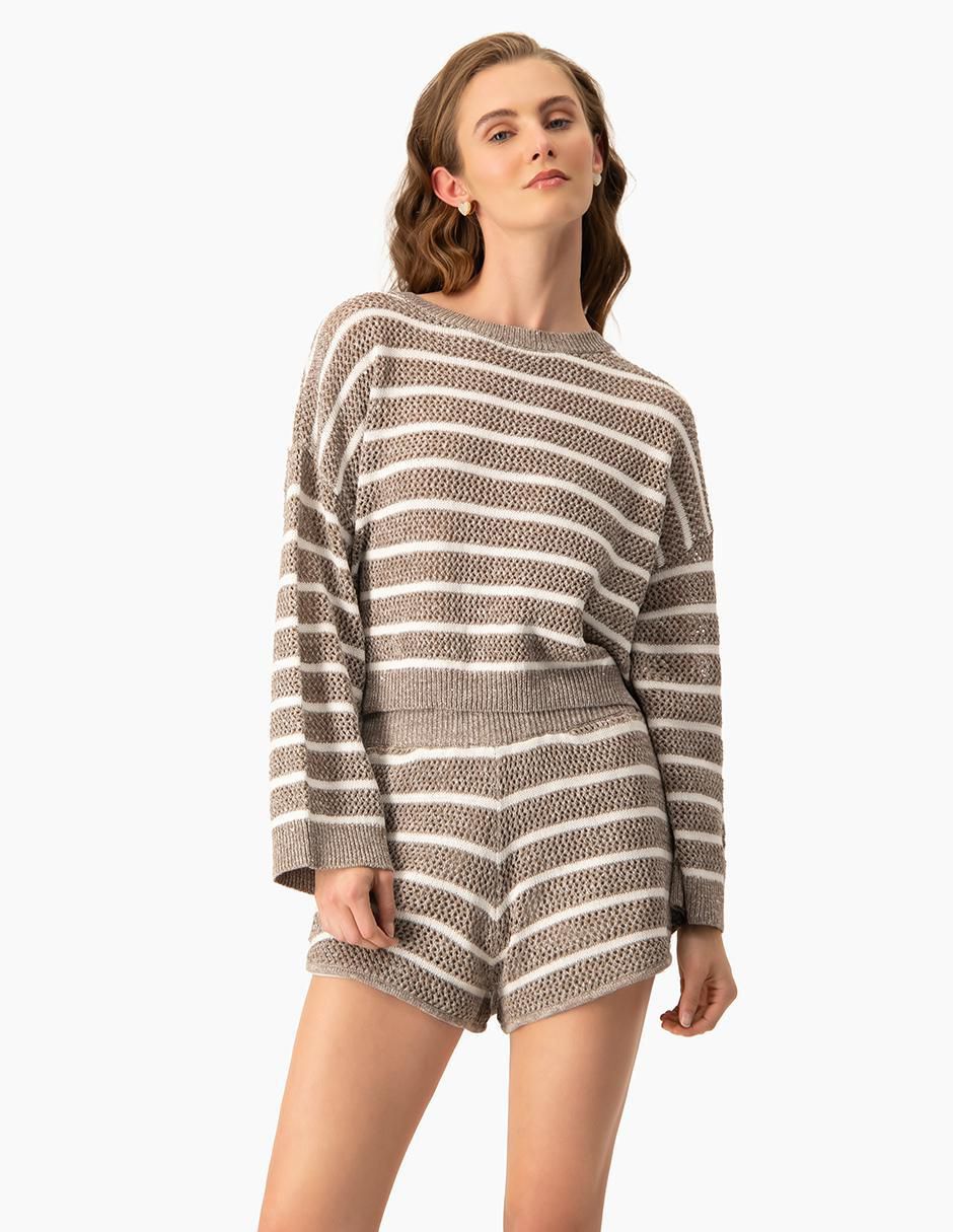 Suéter cuello redondo para mujer
