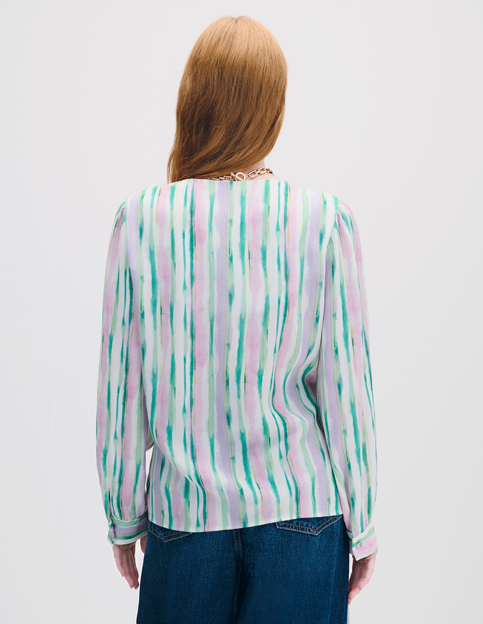 Blusa envolvente manga larga para mujer 3