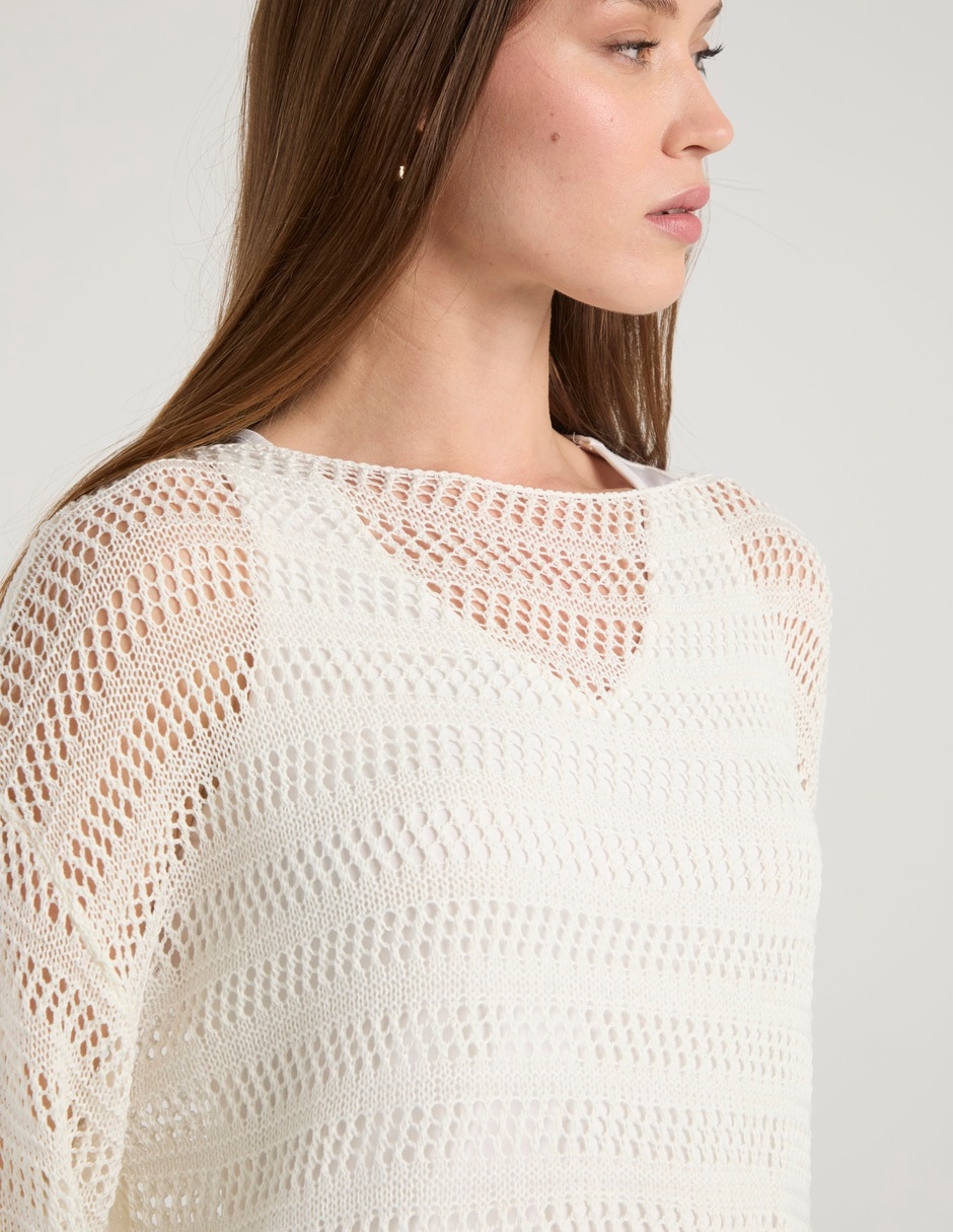 Suéter cuello ojal para mujer 4