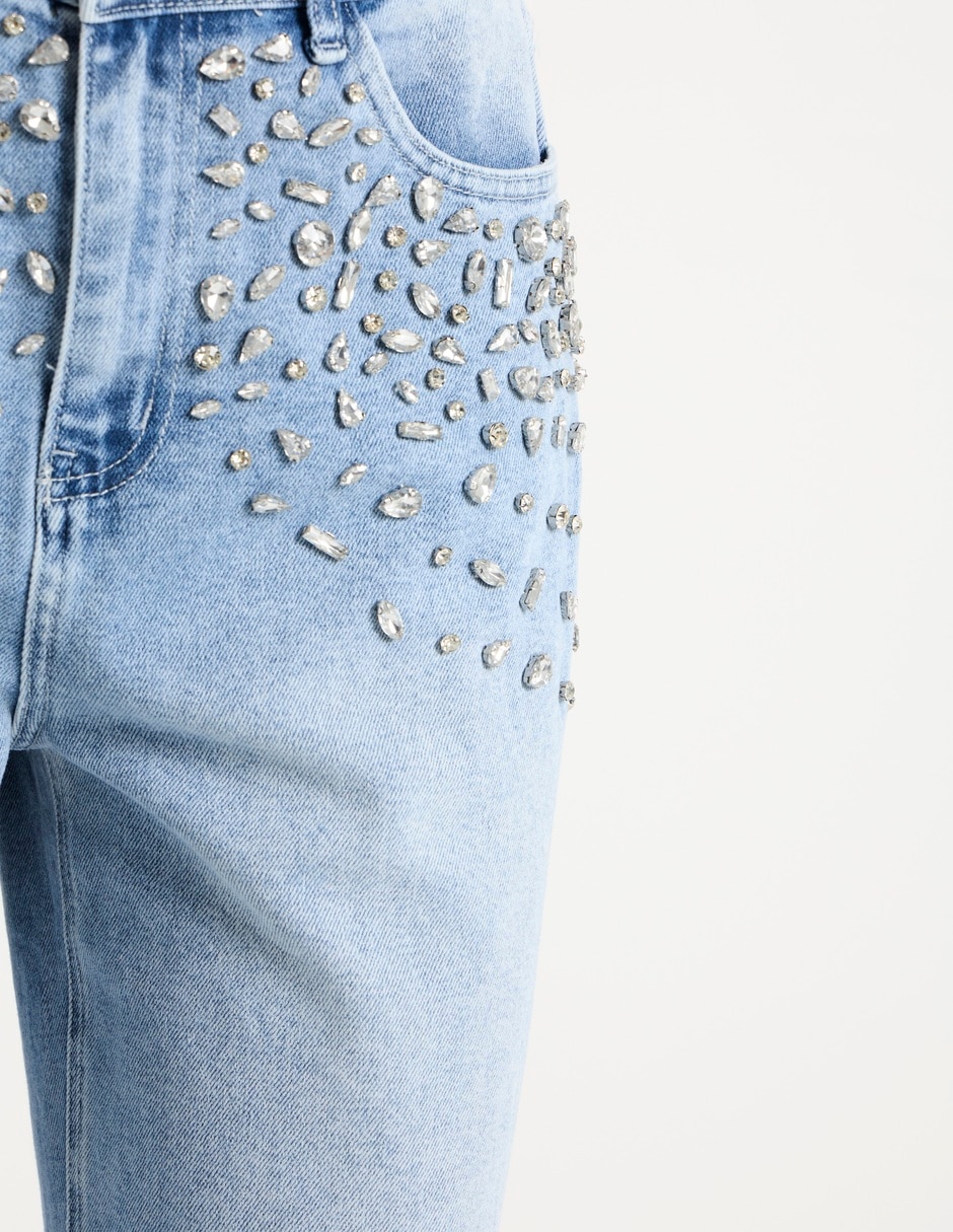 Jeans relaxed wide leg cintura baja para mujer 5