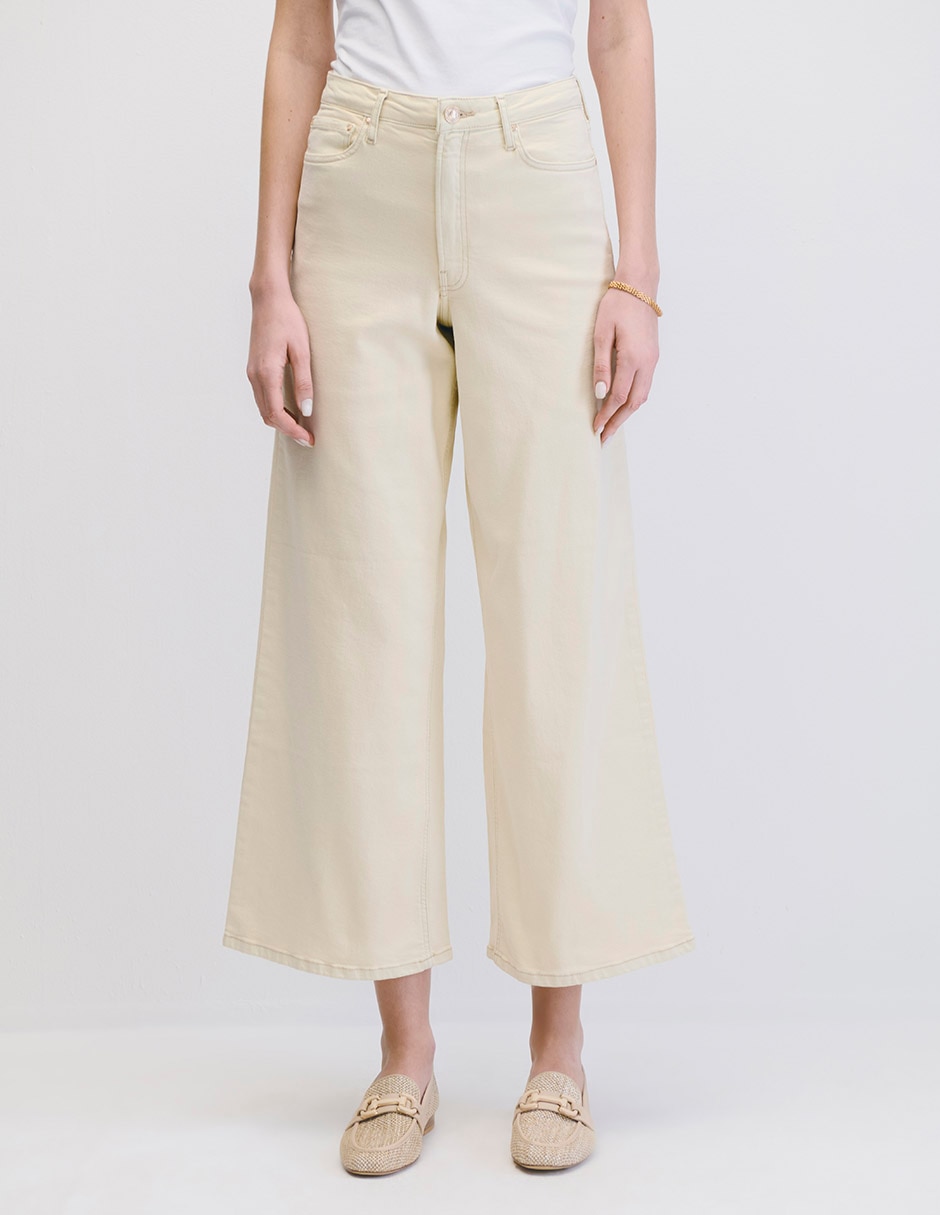 Jeans wide leg cintura alta para mujer