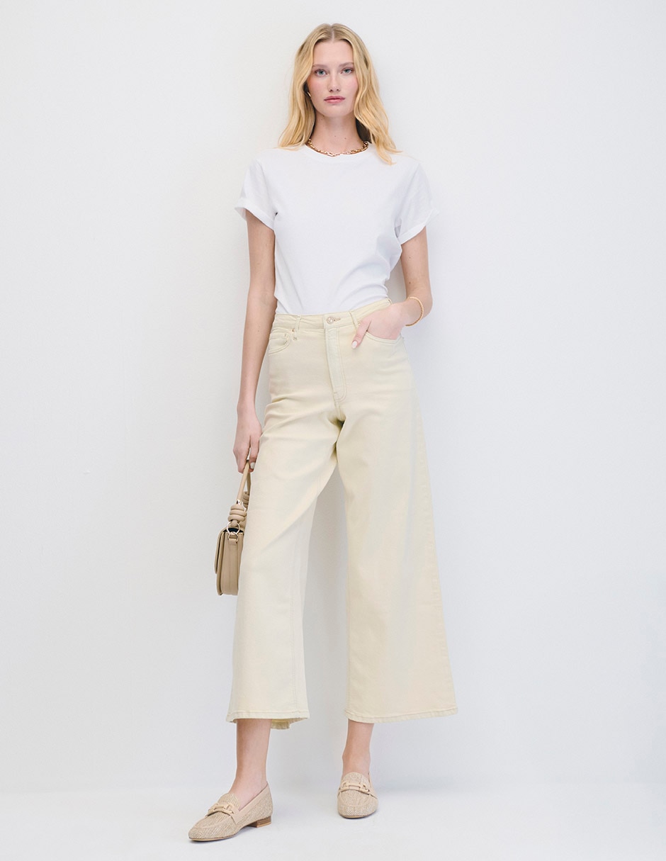 Jeans wide leg cintura alta para mujer 2