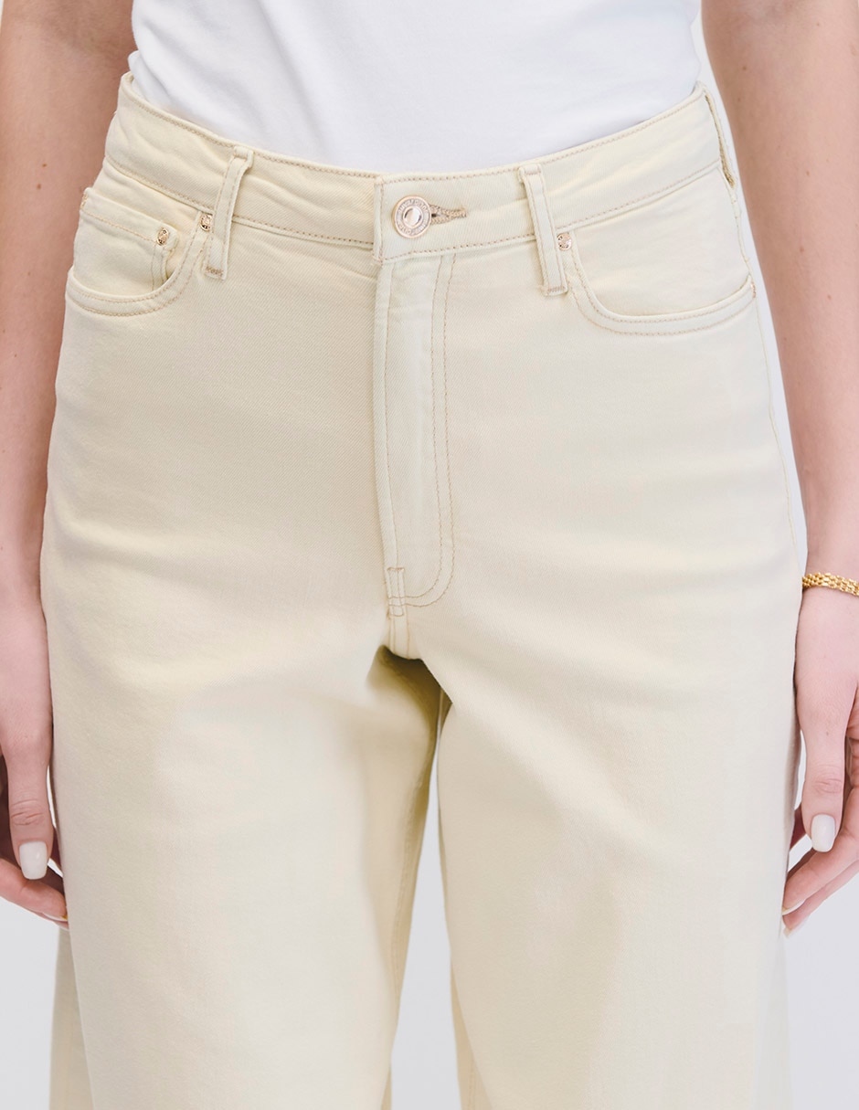 Jeans wide leg cintura alta para mujer 4
