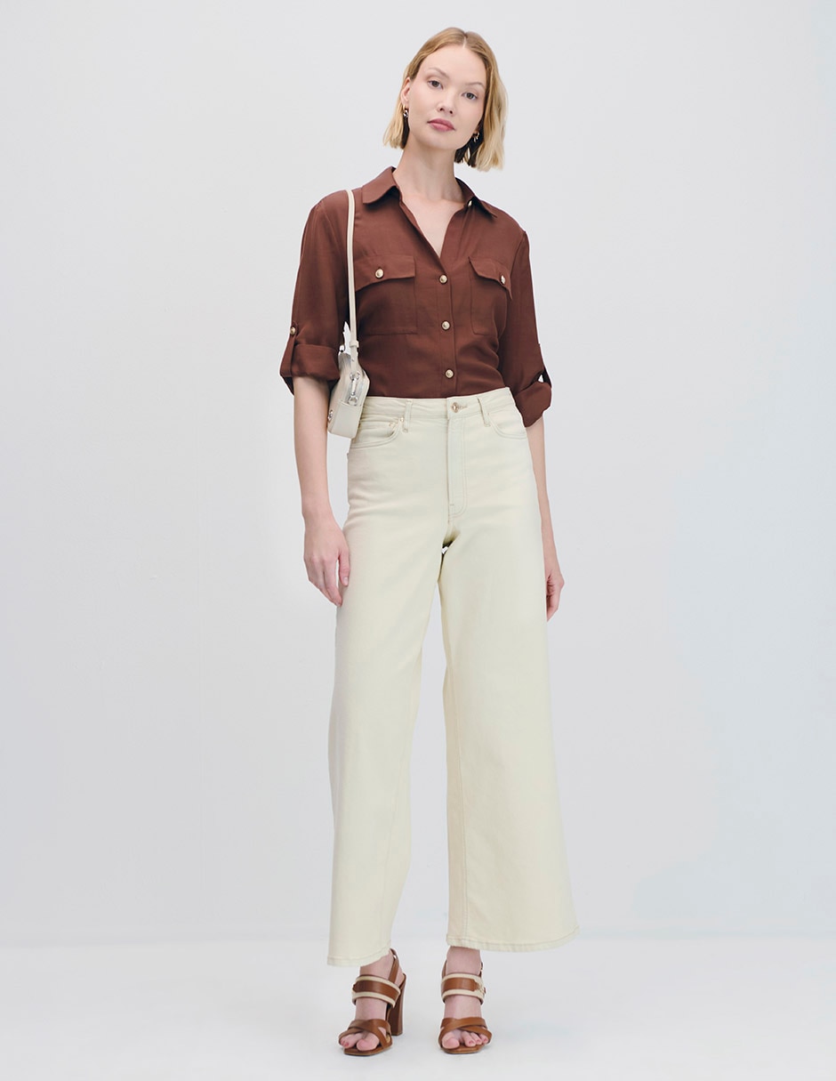 Blusa camisera manga corta para mujer 3