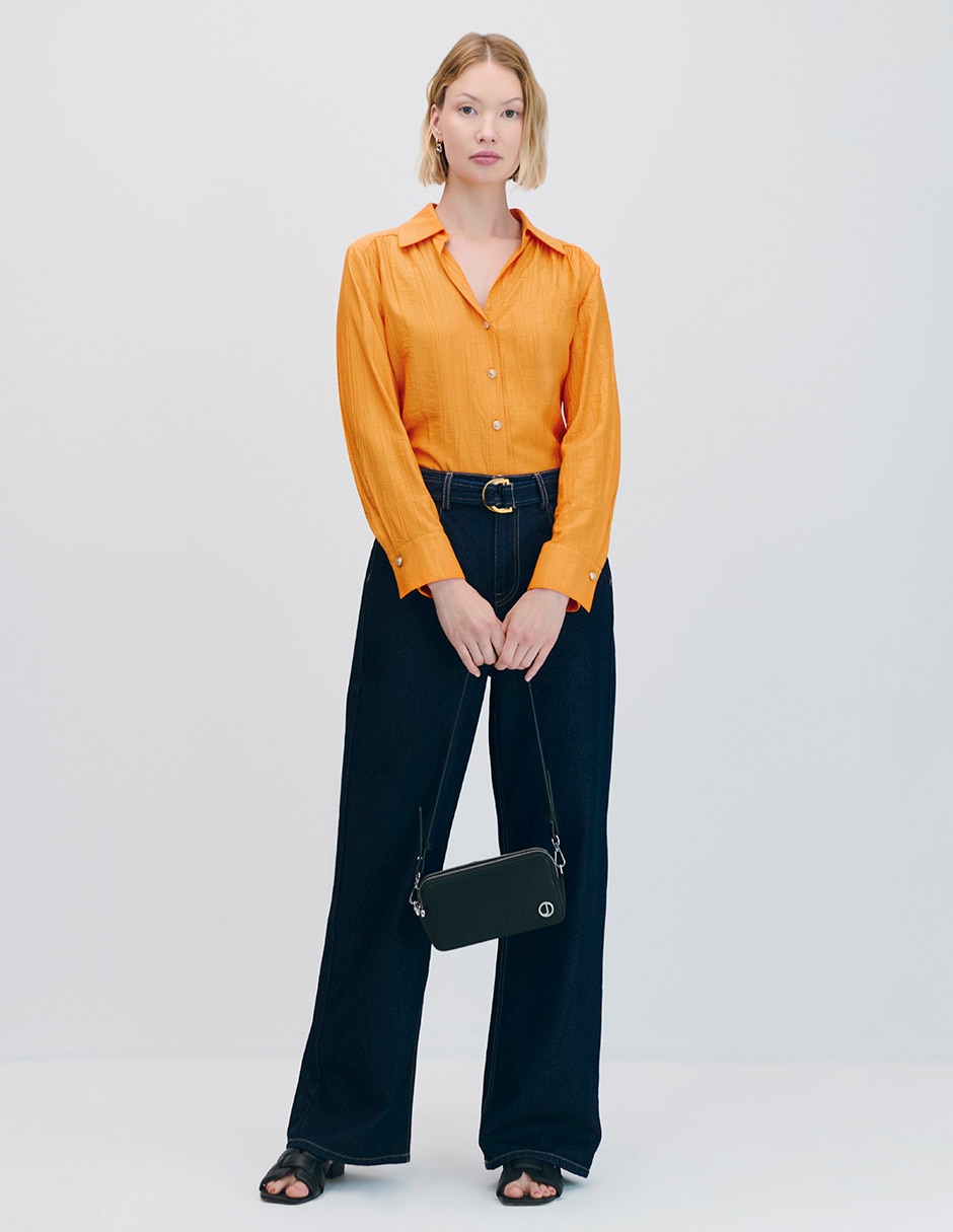 Blusa camisera manga larga para mujer 2