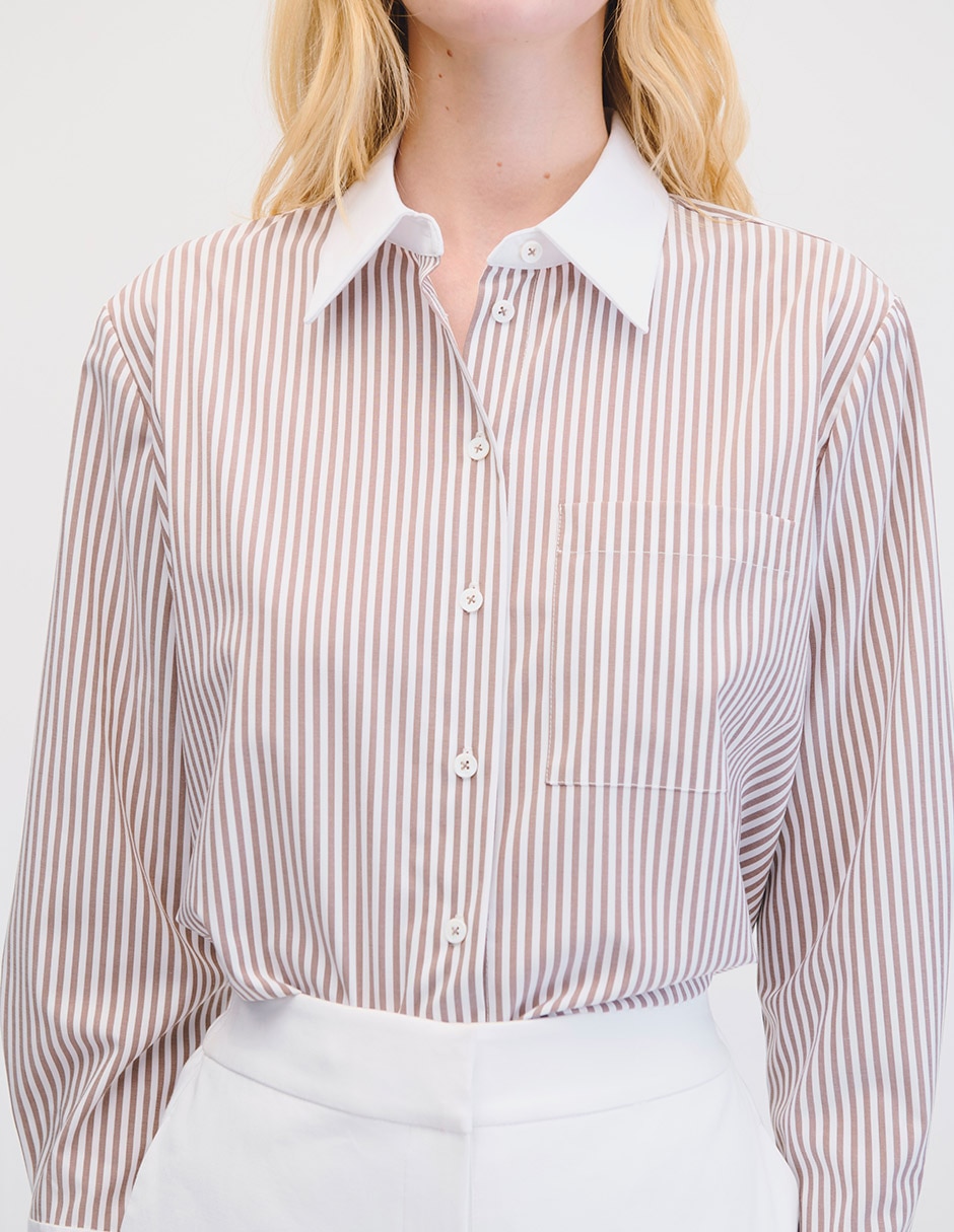 Blusa camisera manga larga para mujer 4