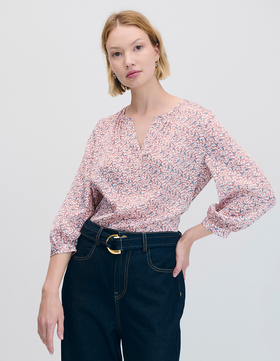 Blusa manga 3/4 para mujer