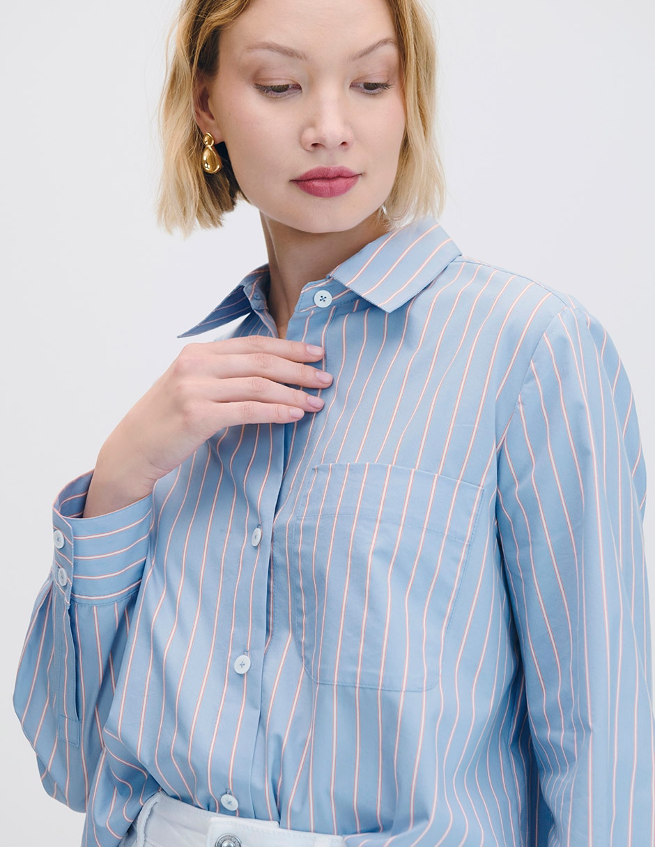 Blusa camisera manga larga para mujer 4