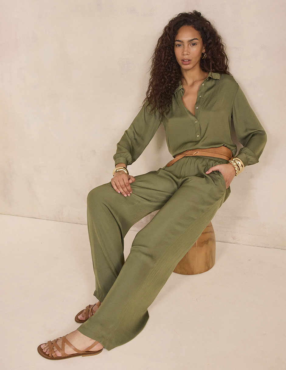 Pantalón relaxed amplio para mujer